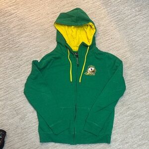 Oregon Ducks Green and Yellow Hoodie Jacket.  Women’s.